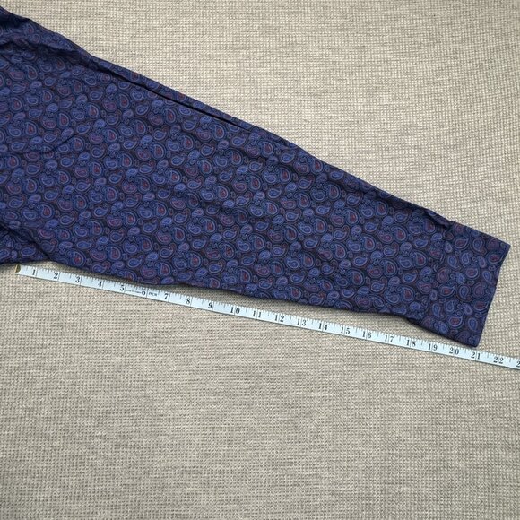 Twenty Eight Degrees Mens Size 3XLT Blue Paisley Button Up Shirt Cotton - Picture 9 of 11